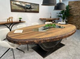 Massivholz Esszimmertisch 280 x 140 cm „Sky Island“ Massivholz Esszimmertisch 280x140cm Sky Island