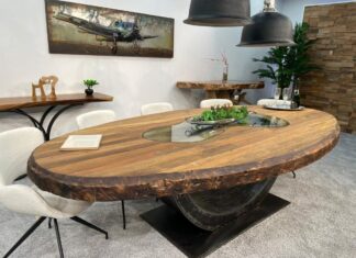 Massivholz Esszimmertisch 280 x 140 cm „Sky Island“ Massivholz Esszimmertisch 280x140cm Sky Island