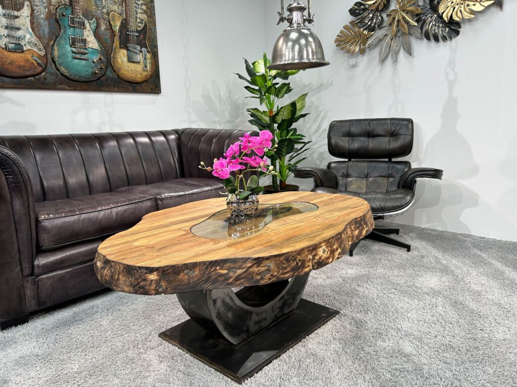 Nachhaltiger Couchtisch aus recyceltem Holz Couchtisch Design Holz Fusion