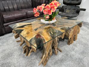 Designtisch Roots Couchtisch massiv Holz