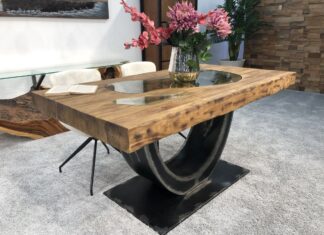 Nachhaltiger Massivholztisch mit Baumkante Deep Island Beitrag Nachhaltiger Massivholztisch mit Baumkante Deep Island