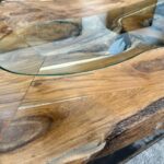 Massivholztisch aus recyceltem Holz Expression