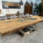 Außergewöhnliche Möbel Esstisch aus recyceltem Holz Deep Island
