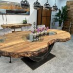 Massivholztisch aus recyceltem Altholz Fusion