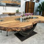 Nachhaltiger Esszimmertisch aus recyceltem Holz Fusion