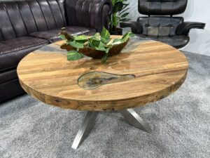 Runder Couchtisch aus Holz Eternia