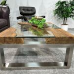 Designtisch Couchtisch aus recyceltem Teakholz Wild Landscape