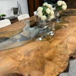 Außergewöhnlicher Holztisch aus Baumscheiben Expression