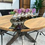 Runder Esstisch aus recyceltem Holz “Eternia”