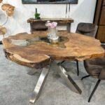 Holz Esstisch mit Glaseinlage Eternia Root