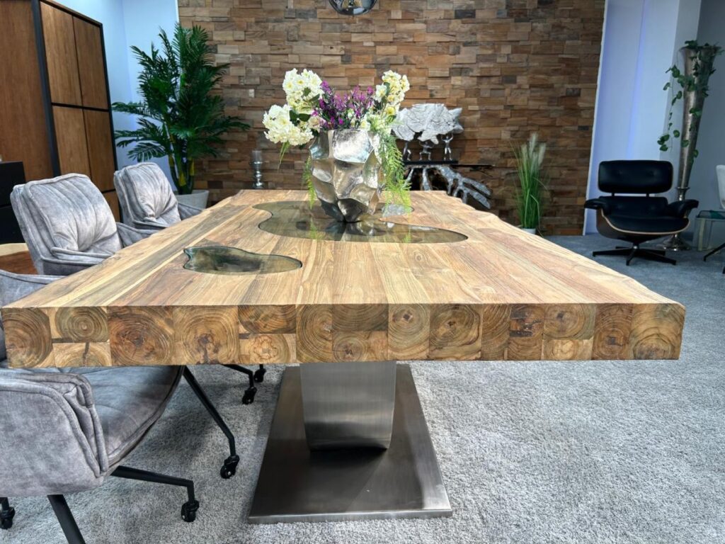 Esstische: Lieber rund oder rechteckig? Massivholztisch der Extraklasse Deep Island