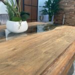 Massivholztisch mit Glaseinlage Elements Freestyle