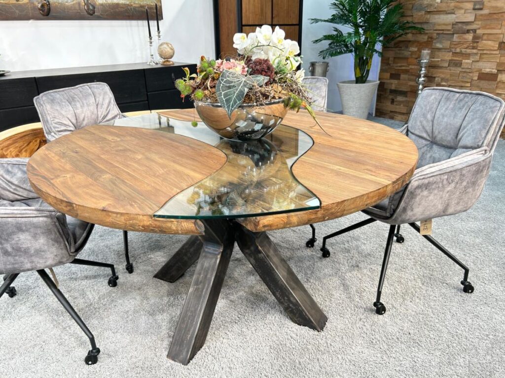 Runder Massivholz Esszimmertisch Eternia