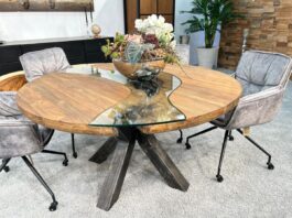 Massivholz Esszimmertisch, rund, Durchmesser 140 cm Runder Massivholz Esszimmertisch Eternia