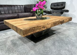 Hochwertige Tische aus Holz,… die Serie „Deep Island“ Couchtisch aus Holz Deep Island