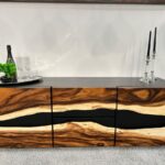 Design Sideboard aus Baumscheiben Black Forest
