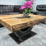 Eckiger Couchtisch Deep Island aus recyceltem Holz