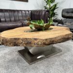 Massivholz Couchtisch Fusion aus recyceltem Holz