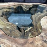 Massivholztisch mit Glaseinlage Expression Suar