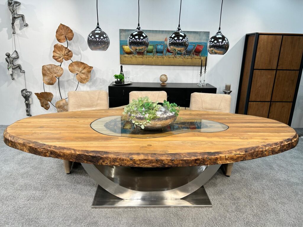 Esszimmertisch aus Teakholz 250 cm "Elements" Nachhaltiger Esszimmertisch aus Teakholz Sky Island