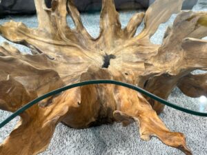 Holzkunst Designtisch Leaf