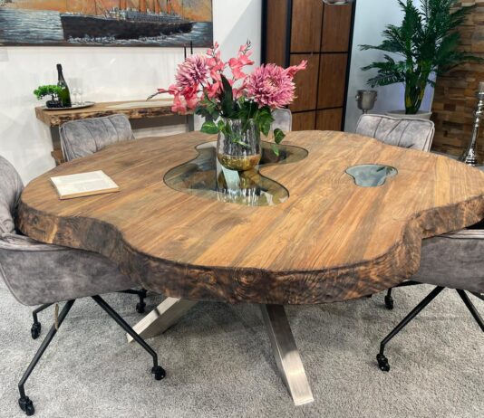 Solid wood dining table made of recycled wood „Natural Eternia“ Solid wood dining table made of recycled wood Natural Eternia