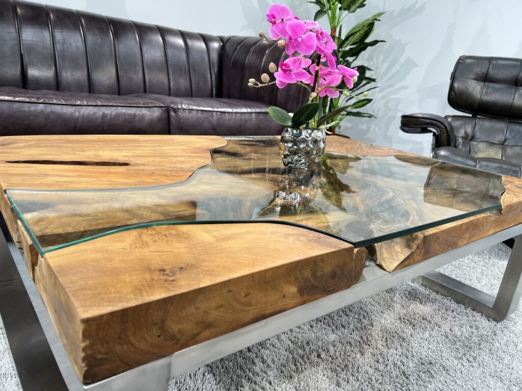 Dein Onlineshop für besondere Couchtische! Design Massivholz-Wohnzimmertisch