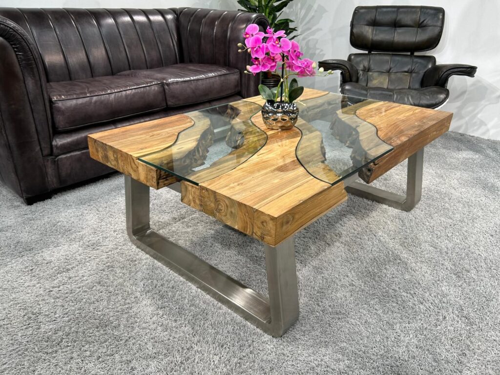 Couchtisch aus Holz Serie ELEMENTS Wild Landscape Couchtisch aus Massivholz