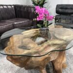 Baumwurzel Couchtische mit Glaseinlage Roots