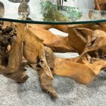 Baumwurzeltisch Root mit Glasplatte