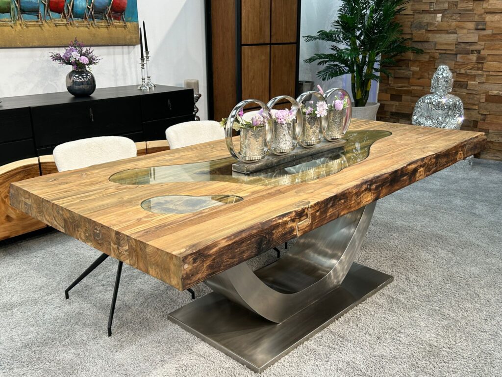 Massive Esstische aus Holz, 300 cm lang Massive Esstische Deep Island