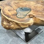 Couchtisch mit Glaseinlage Lakeside