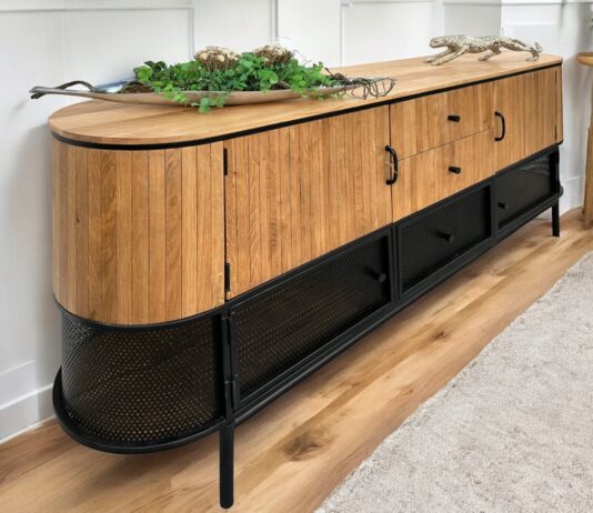 Sideboards, lowboards and highboards newly arrived Wide sideboard made of oak Manhattan