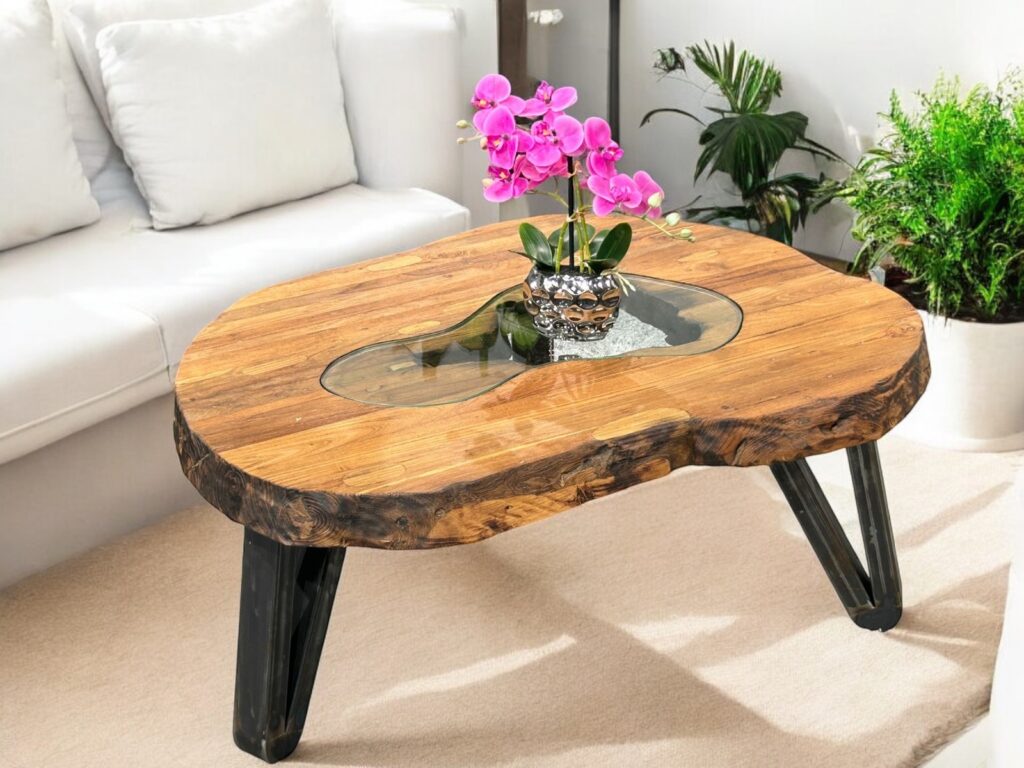 Wohnzimmertisch aus Altholz – Serie „Atoll“ Altholztisch Wohnzimmer