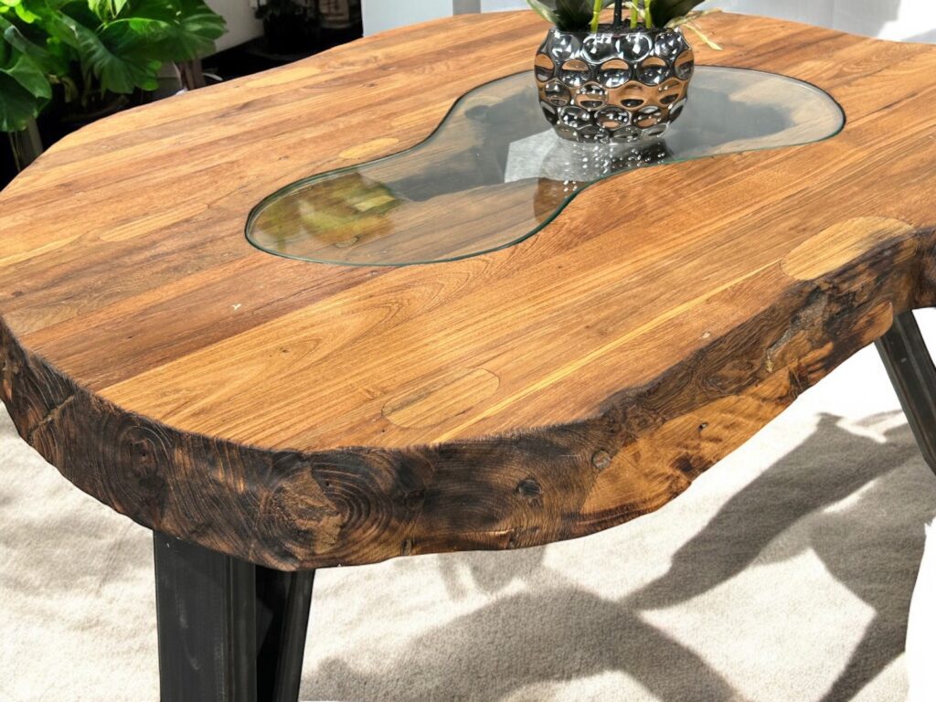 Wohnzimmertisch aus Altholz – Serie „Atoll“ Design Wohnzimmertisch Holz