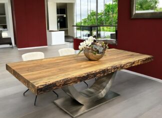 Esszimmertisch aus Echtholz (220 x 100 cm) aus der Serie „Deep Island“ Esszimmertisch aus Echtholz, 220 x 100 cm, Deep Island