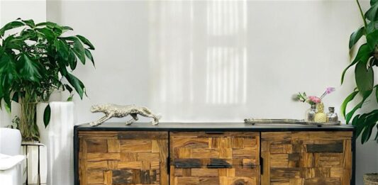 Lowboard / Sideboard de madera, serie „Downtown“ Sideboard y Lowboard serie Downtown