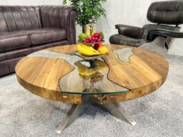 Runder Wohnzimmertisch aus Holz – „Eternia“ Runder Wohnzimmertisch Eternia