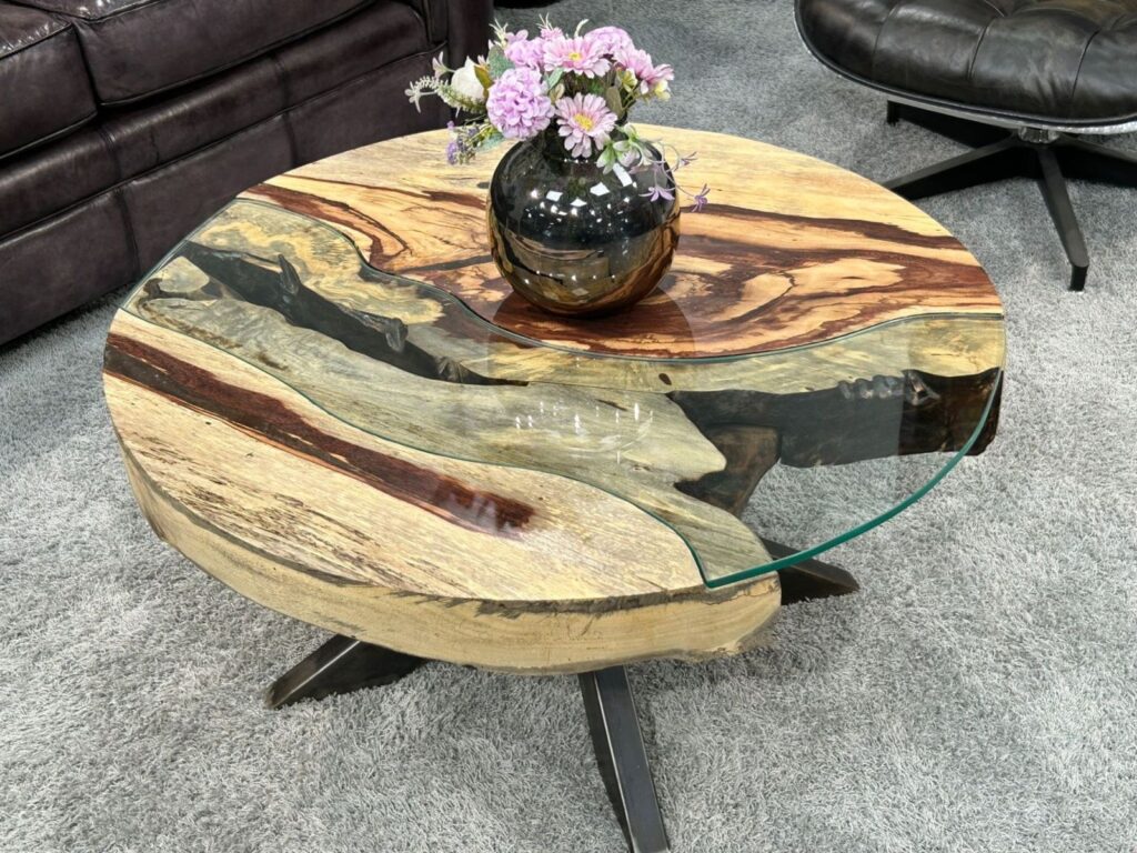 Wohnzimmertisch rund aus Holz "Sunrise" 100 cm Wohnzimmertisch rund aus Tamarind
