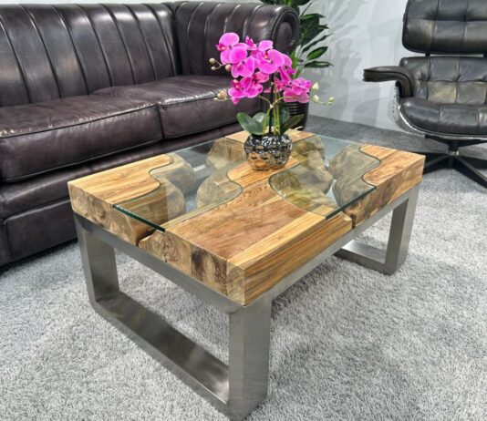 Kleiner Couchtisch „Wild „Landscape“ 80 cm Kleiner Couchtisch Wild Landscape 80 cm