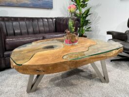 Unique log living room table Unique living room table made from a log