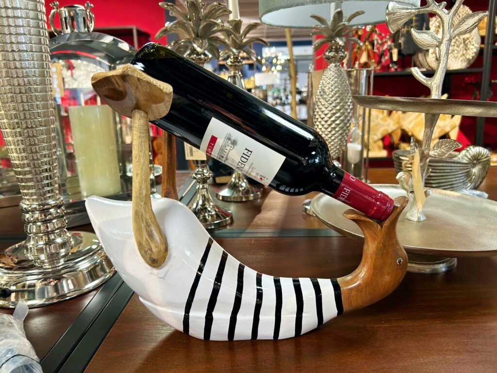 Ente aus Holz Flaschenhalter Weinflasche