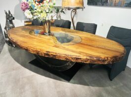 Ovale Esszimmertische aus Massivholz Table de salle à manger ovale