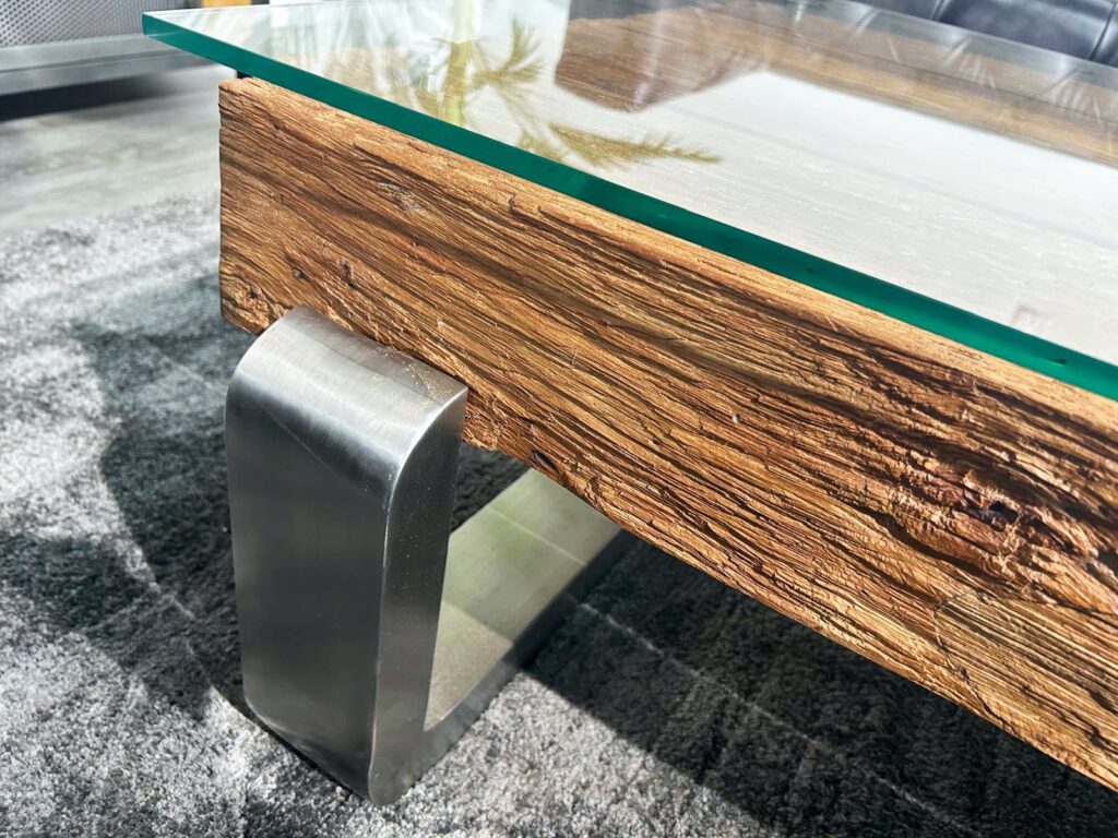 Rechteckiger Wohnzimmertisch Vintage Holz
