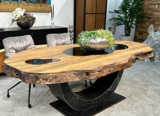 Ovaler Esszimmertisch aus Holz, 220 cm Ovaler Esszimmertisch Fusion