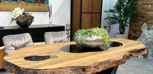 Ovaler Esszimmertisch aus Holz, 220 cm Ovaler Esszimmertisch Fusion