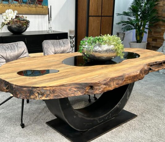 Ovale eettafel van hout, 220 cm Ovale eettafel Fusion