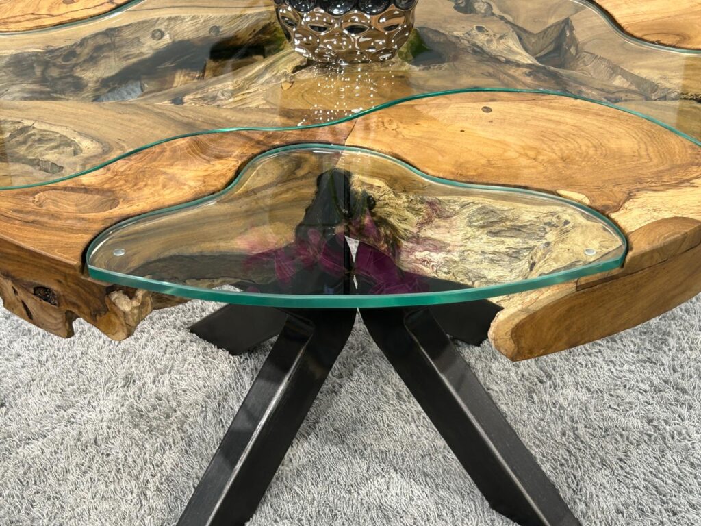 Runder Wohnzimmertisch "Sunrise", Durchm. 80 cm Massivholz runder Wohnzimmertisch