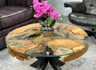 Runder Wohnzimmertisch „Sunrise“, Durchm. 80 cm Runder Wohnzimmertisch mit Durchmesser 80 cm