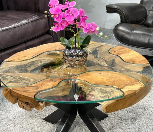 Runder Wohnzimmertisch „Sunrise“, Durchm. 80 cm Runder Wohnzimmertisch mit Durchmesser 80 cm